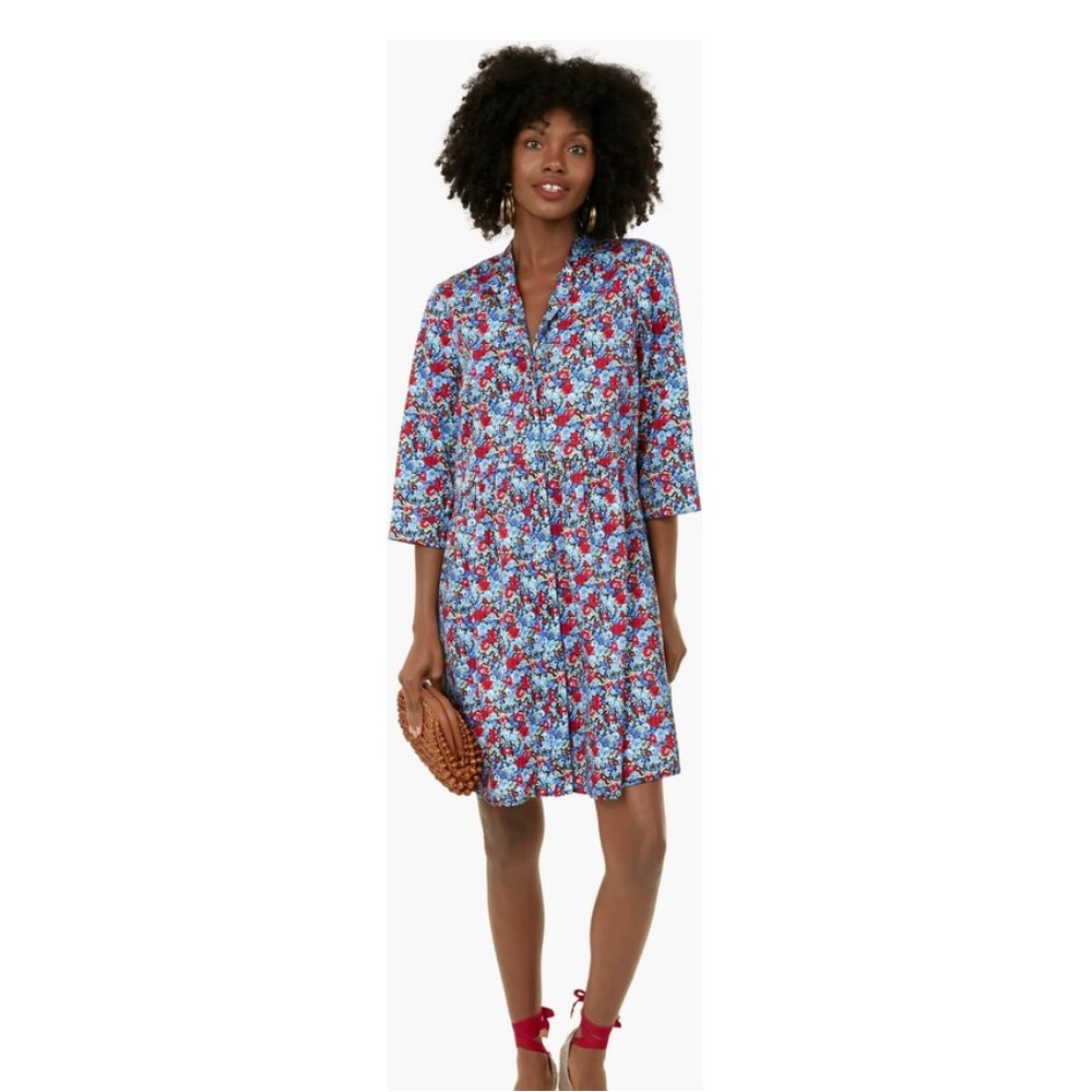 Tuckernuck NWT Royal Shirt Dress, Queens Garden Floral Womens Size XS